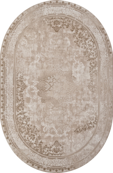 Российский овальный ковёр M030A LIGHT BEIGE / CREAM