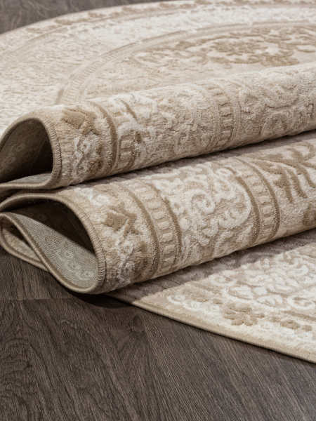 Российский овальный ковёр M030A LIGHT BEIGE / CREAM