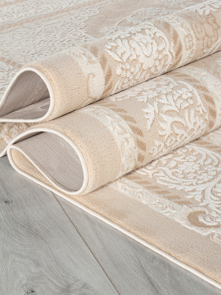 Российский прямоугольный ковёр M048A WHITE / LIGHT BEIGE