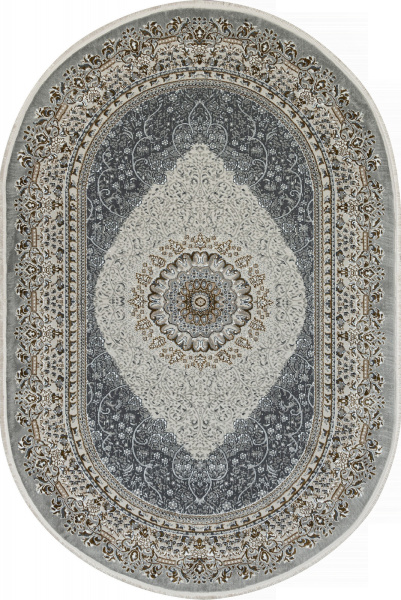 Российский овальный ковёр O1464 096 GREY