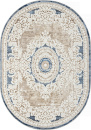Российский овальный ковёр O1701 630 CREAM / BLUE