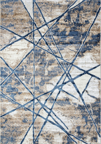 Российский прямоугольный ковёр O1702 630 CREAM / BLUE