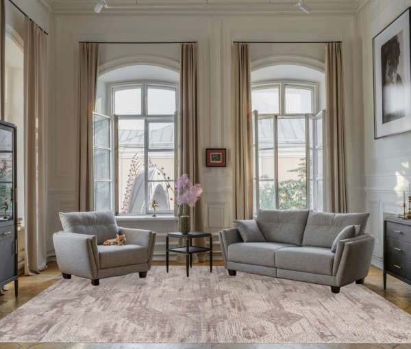 Российский прямоугольный ковёр O2118 680 CREAM / BROWN