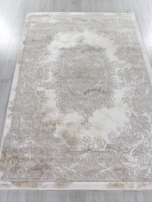 Российский прямоугольный ковёр P0047 WHITE / L.BEIGE