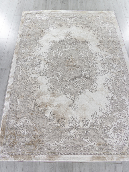 Российский прямоугольный ковёр P0047 WHITE / L.BEIGE