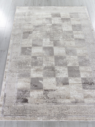 Российский прямоугольный ковёр P0411 L.GRAY / PLY A.GRI COKME
