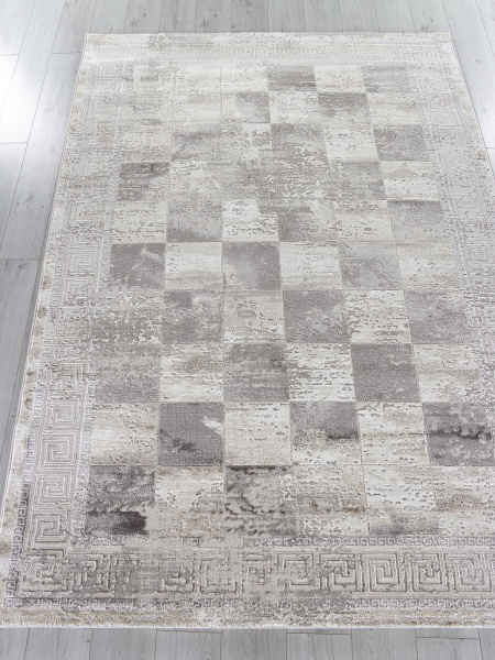 Российский прямоугольный ковёр P0411 L.GRAY / PLY A.GRI COKME