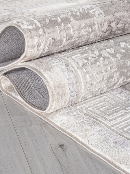 Российский прямоугольный ковёр P0411 L.GRAY / PLY A.GRI COKME