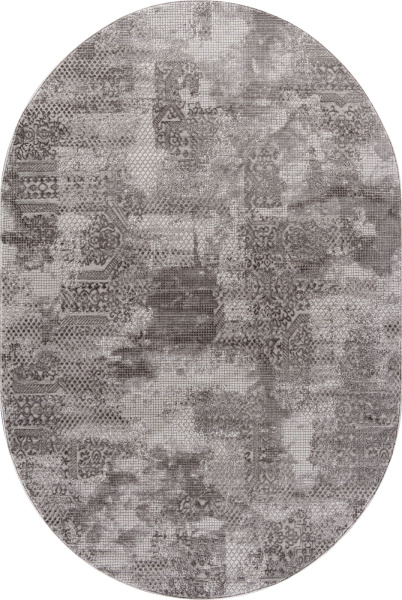 Российский овальный ковёр P1157 L.GRAY / L.GRAY