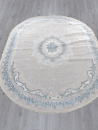 Российский овальный ковёр Q010A CREAM SHRINK / BLUE FDY