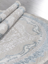 Российский овальный ковёр Q010A CREAM SHRINK / BLUE FDY