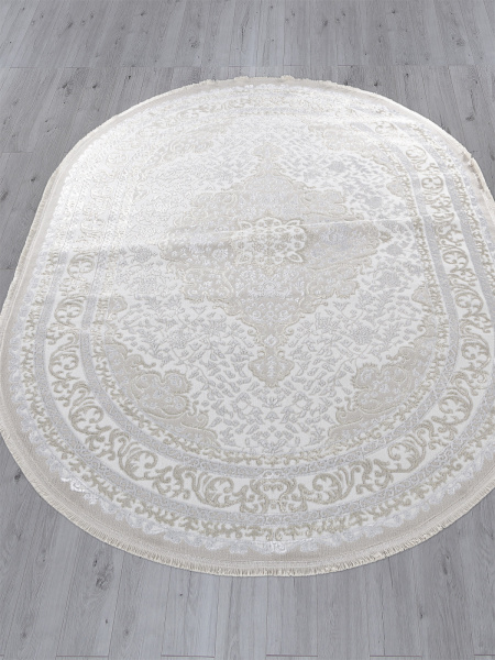 Российский овальный ковёр Q011A BEIGE SHRINK / BEIGE FDY