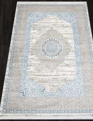 Российский прямоугольный ковёр Q012A BLUE FDY / CREAM SHRINK