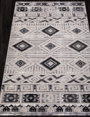 Российский прямоугольный ковёр QP002 WHITE / D.GRAY