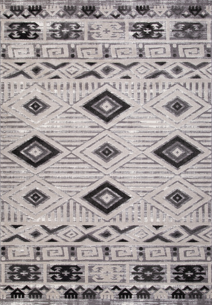 Российский прямоугольный ковёр QP002 WHITE / D.GRAY