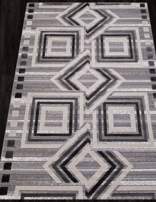 Российский прямоугольный ковёр QP015 WHITE / D.GRAY