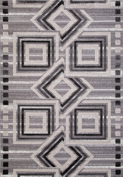 Российский прямоугольный ковёр QP015 WHITE / D.GRAY
