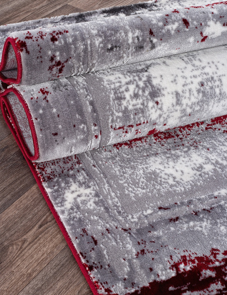 Российский прямоугольный ковёр S107B KOYU GREY COKEN / RED