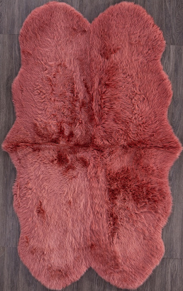 Российский прямоугольный ковёр Sheepskin 95x190 коралловый