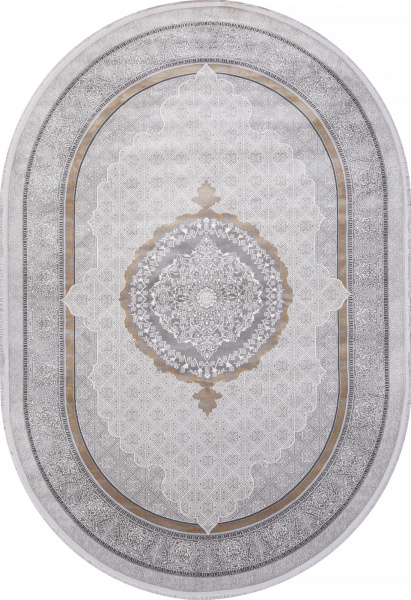 Российский овальный ковёр SI001D GREY / GREY