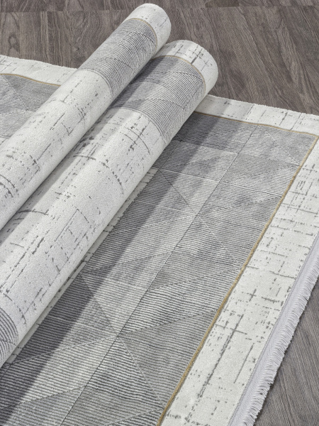 Российский прямоугольный ковёр SI006D GREY / GREY