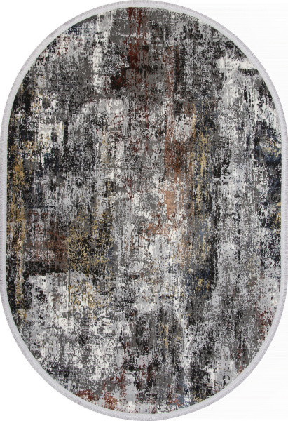Российский овальный ковёр SI021M MULTI / GREY