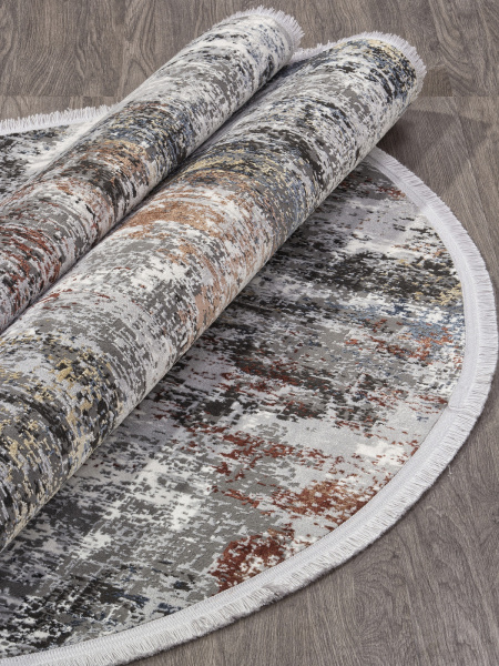 Российский овальный ковёр SI021M MULTI / GREY