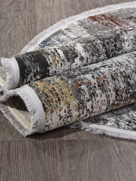 Российский овальный ковёр SI021M MULTI / GREY