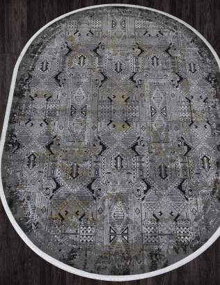 Российский овальный ковёр SI023G GREY / GREY