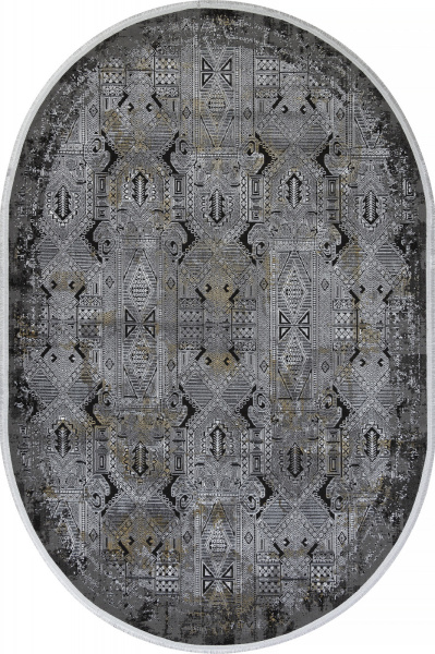 Российский овальный ковёр SI023G GREY / GREY