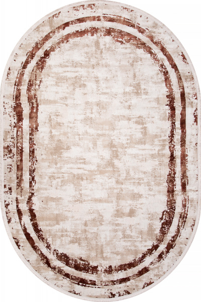 Российский овальный ковёр SI053K BROWN / BROWN