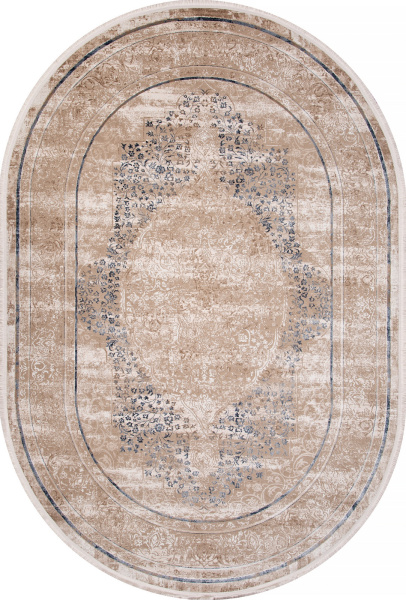 Российский овальный ковёр SI054A BROWN / BROWN