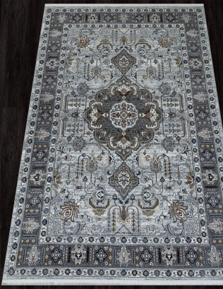 Российский прямоугольный ковёр SI062M MULTI / GREY
