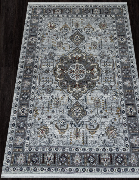 Российский прямоугольный ковёр SI062M MULTI / GREY