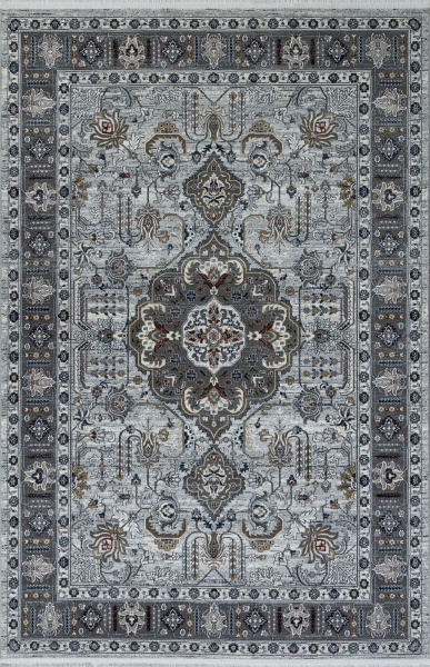 Российский прямоугольный ковёр SI062M MULTI / GREY