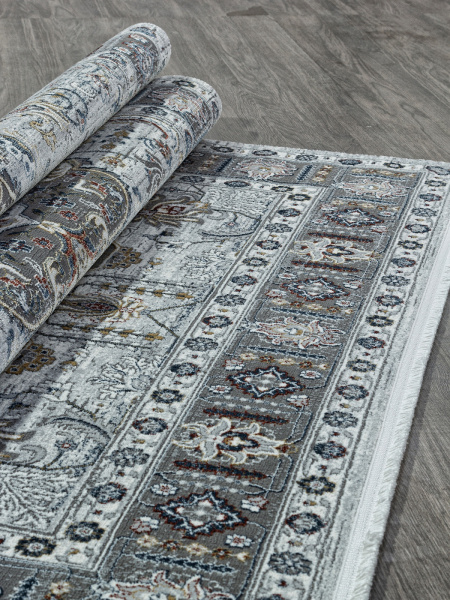 Российский прямоугольный ковёр SI062M MULTI / GREY
