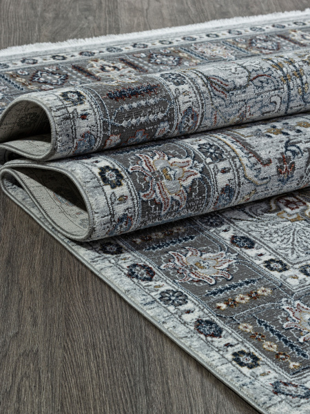 Российский прямоугольный ковёр SI062M MULTI / GREY