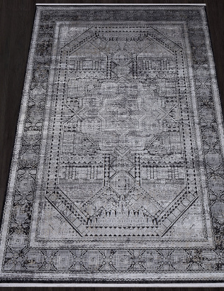 Российский прямоугольный ковёр Y5077K SIYAH / SIYAH