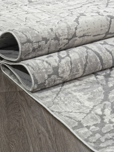 Турецкий круглый ковёр 22097A L.GREY / CREAM