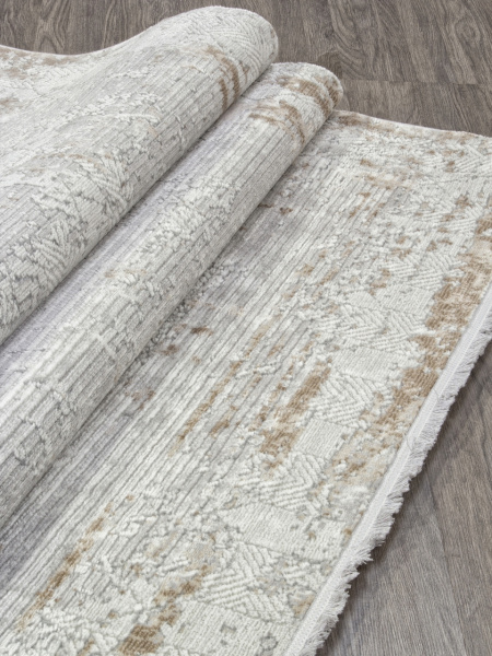 Турецкий прямоугольный ковёр 22400A CREAM / GREY