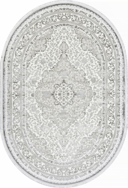 Турецкий овальный ковёр Q011A GREY FDY / CREAM SHRINK