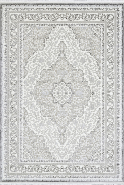 Турецкий прямоугольный ковёр Q011A GREY FDY / CREAM SHRINK