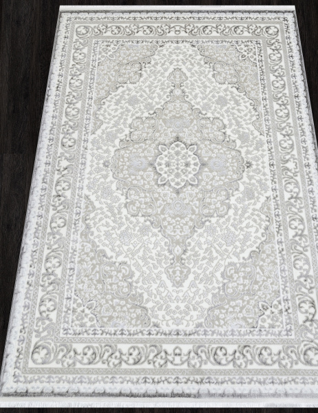Турецкий прямоугольный ковёр Q011A GREY FDY / CREAM SHRINK