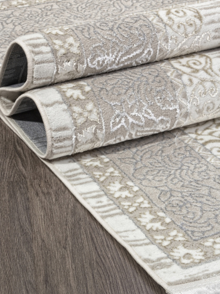 Турецкий прямоугольный ковёр Q012A BEIGE FDY / CREAM SHRINK