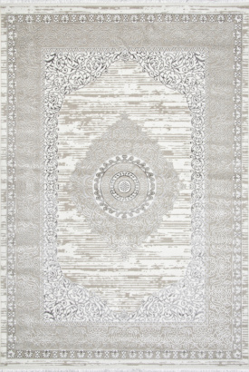 Турецкий прямоугольный ковёр Q012A GREY FDY / CREAM SHRINK