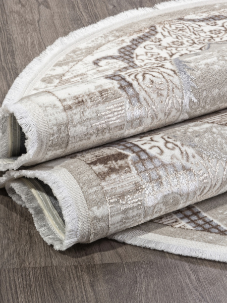Турецкий овальный ковёр Q018A VIZON FDY / CREAM SHRINK