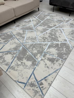 Турецкий прямоугольный ковёр 01518B C.GREY/L.BLUE