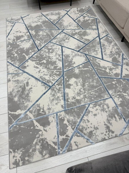 Турецкий прямоугольный ковёр 01518B C.GREY/L.BLUE