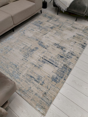 Турецкий прямоугольный ковёр A3508A IVORY/L.BLUE
