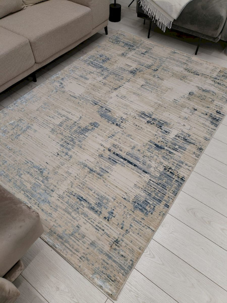 Турецкий прямоугольный ковёр A3508A IVORY/L.BLUE